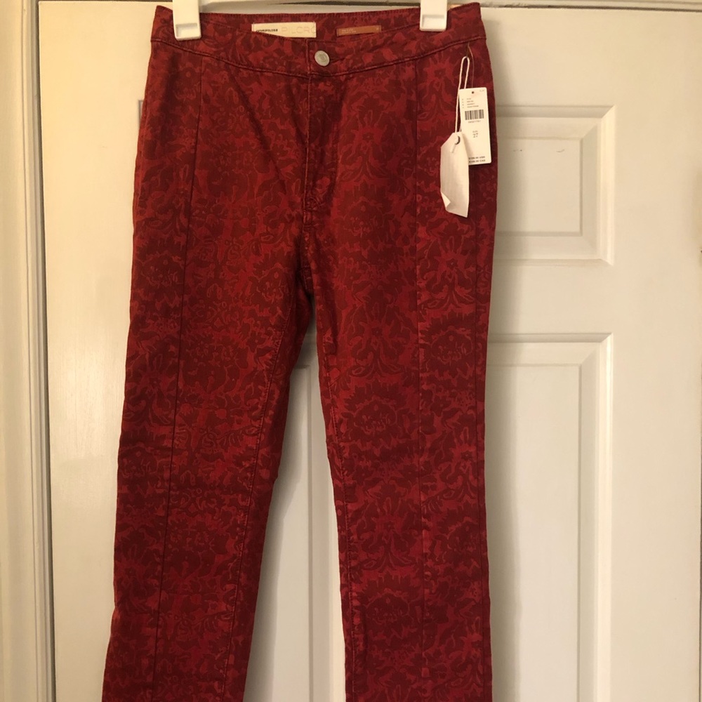 NWT Anthropologie floral velvet skinny jeans 27
